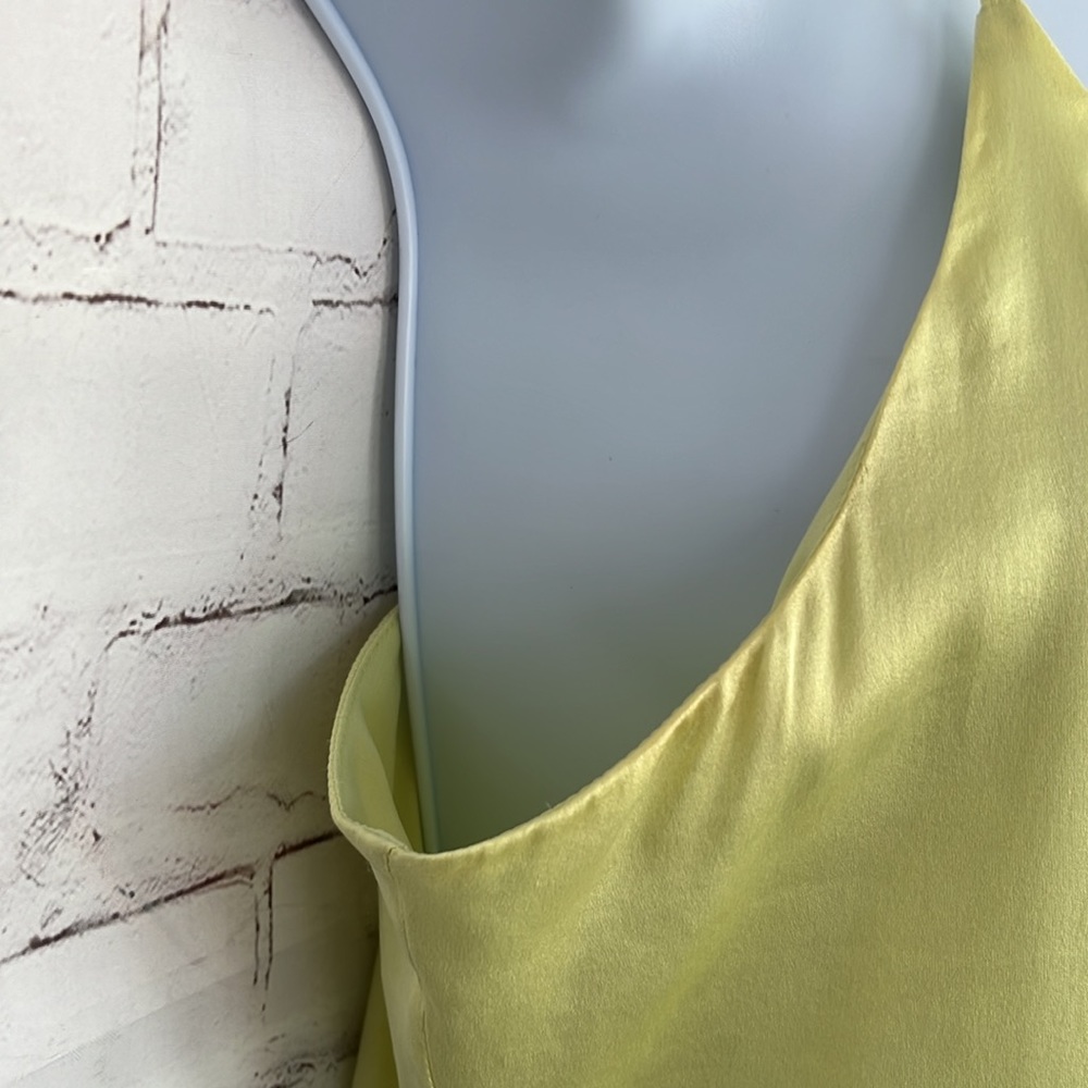 Alice + Olivia 100% silk slip yellow satin dress/pajama size small - Picture 6 of 17